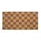 Hello Honey® Natural Checkerboard Print Engraved Coir Doormat